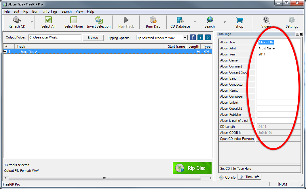 Screenshot of FreeRIP MP3 Converter - MP3 Tagger, mp3tag, mp3 tag