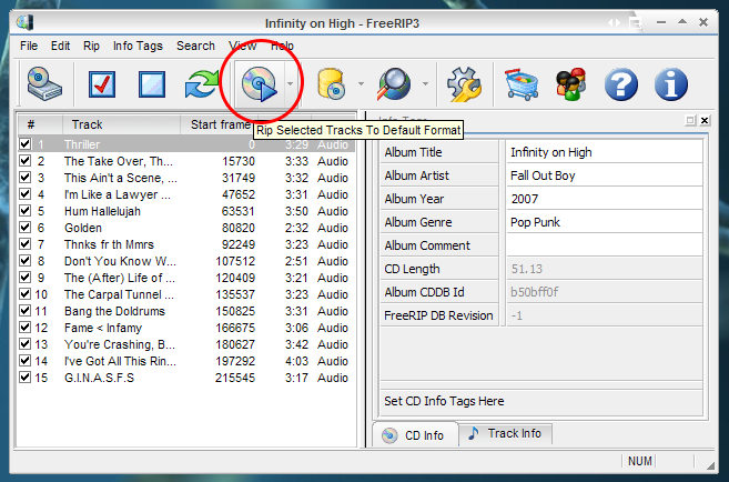 Screenshot of FreeRIP